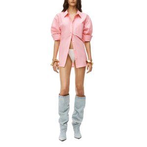 ALEXANDERWANG.T Compact Cotton Boyfriend Shirt Cherry Blossom
